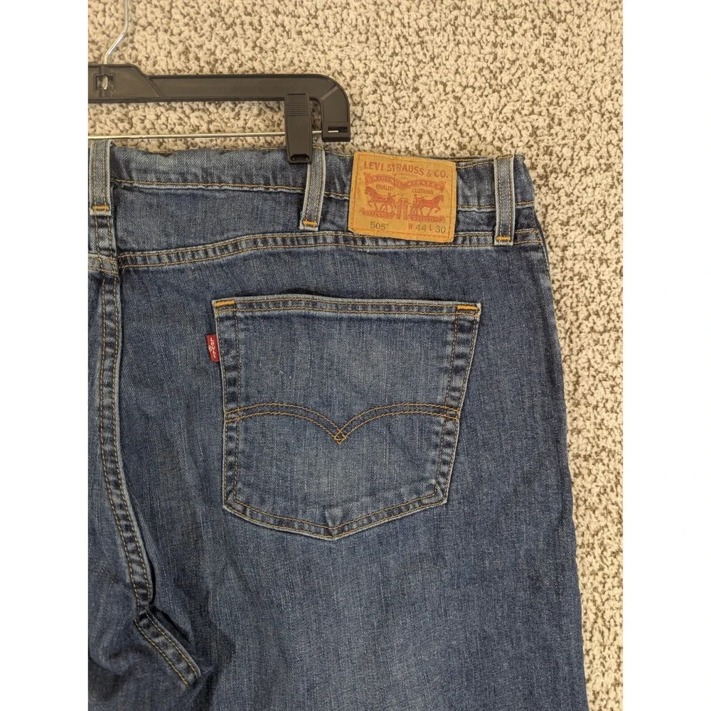 Levi's 505 Jeans Men's Size 48X29.5 (Tag‎ 44x30) Blue Regular Fit Straight Leg